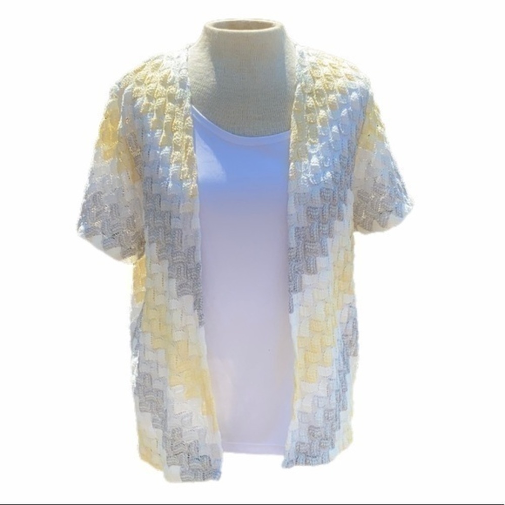 Alfred Dunner 2 for 1 sweater white/yellow, small petite